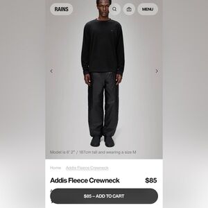 Rains Addis Fleece Crewneck